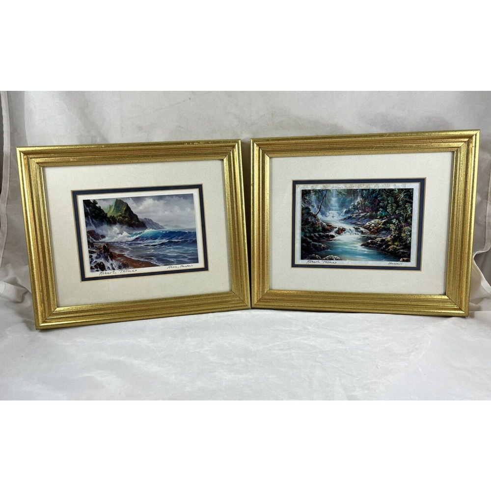 Robert Thomas Signed Kona Hawaiian Islands Giclee Prints Wall Art Framed Vintage